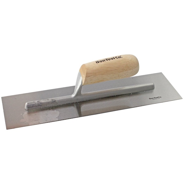 Finishing Trowel, 4 in X 14 in High Grade Steel Blade, Padded Grip, 12PK